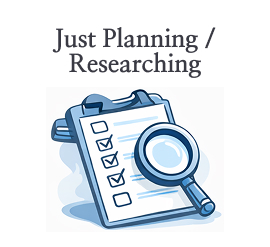 Checklist and magnifying glass illustration for planning and researching.