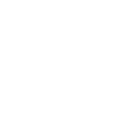 White outline icon of a construction hard hat on a black background.