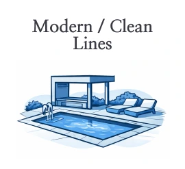 Classic swimming pool illustration with a columned pergola background.